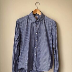 Scotch & Soda Navy Checkered Men's Shirt